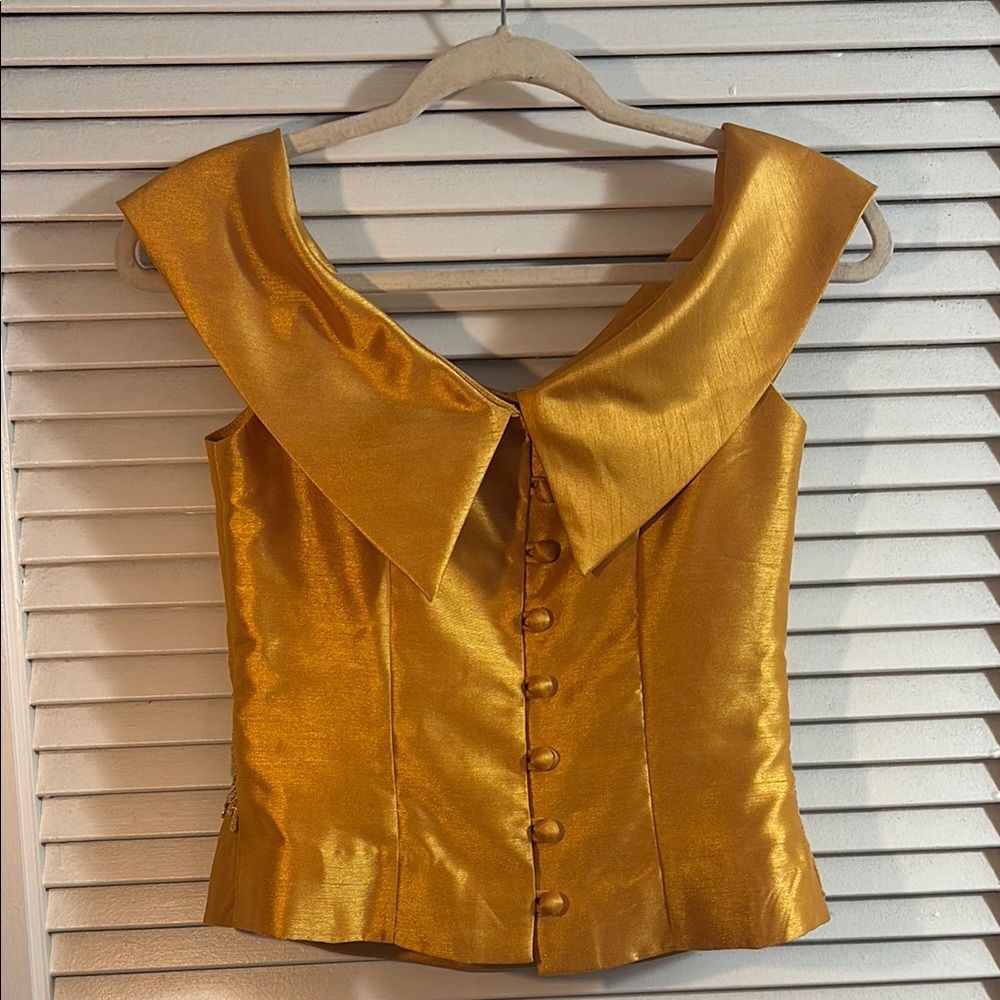 Handmade Elegant Gold Women's Top